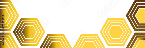 golden hexagon frame bottom decoration