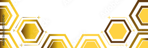 golden hexagon frame bottom decoration