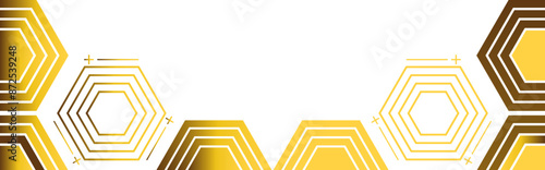 golden hexagon frame bottom decoration