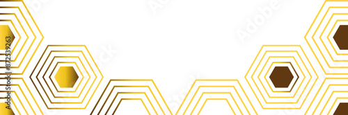 golden hexagon frame bottom decoration