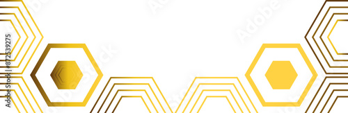 golden hexagon frame bottom decoration