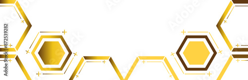 golden hexagon frame bottom decoration