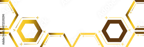 golden hexagon frame bottom decoration