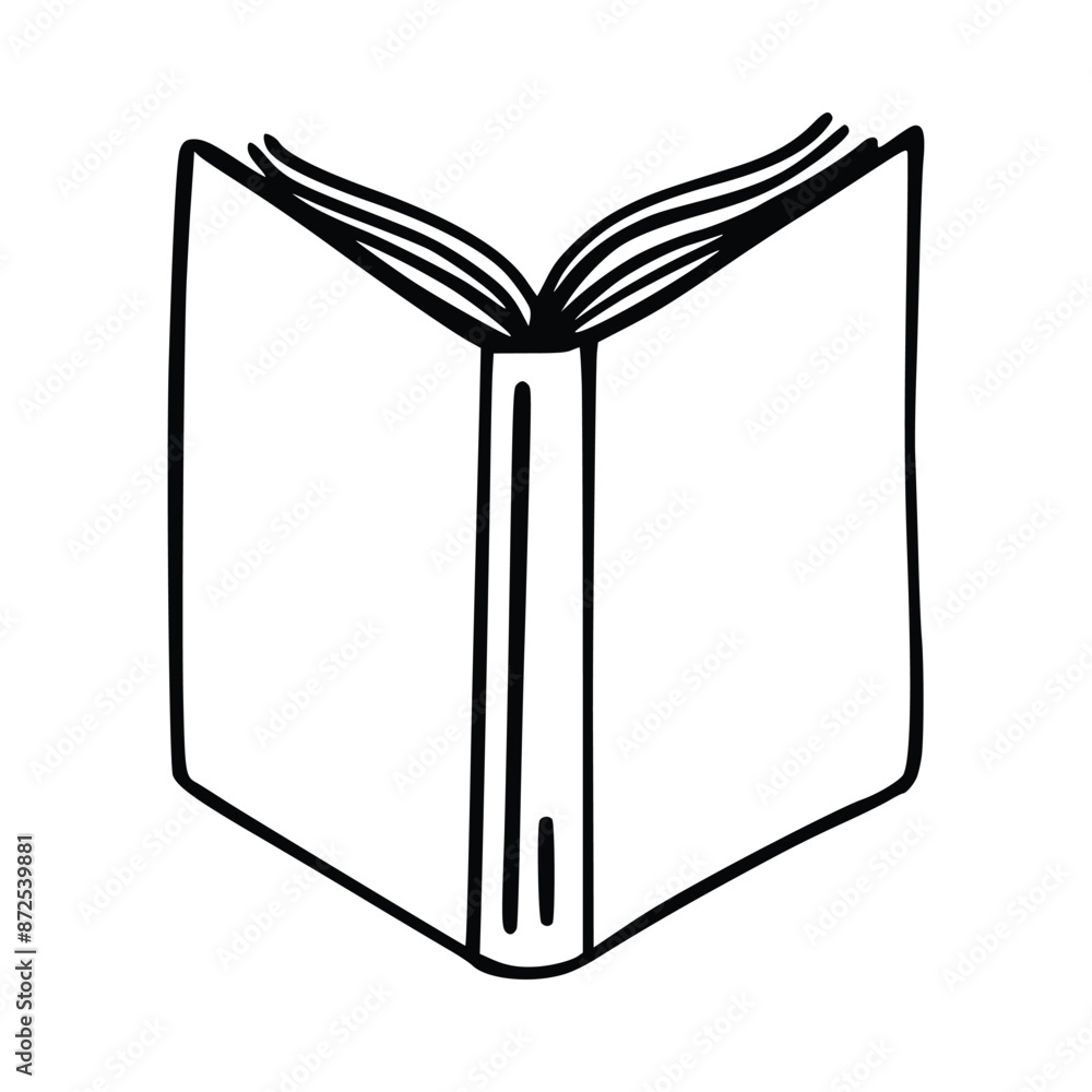 Hand drawn book doodle element, education symbols. Vector illustration for book store, reading club, learning, library, Doodle Illustration style.