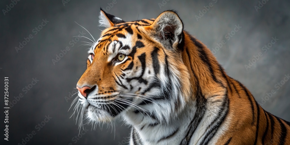 Obraz premium Close Up Portrait of a Majestic Bengal Tiger Looking to the Side