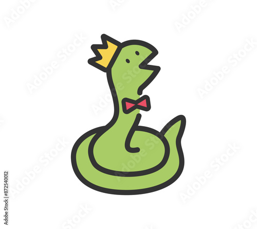 王冠をかぶった蛇のイラスト
