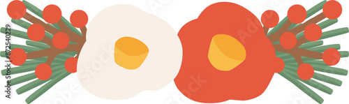 年賀状飾りのイラスト素材