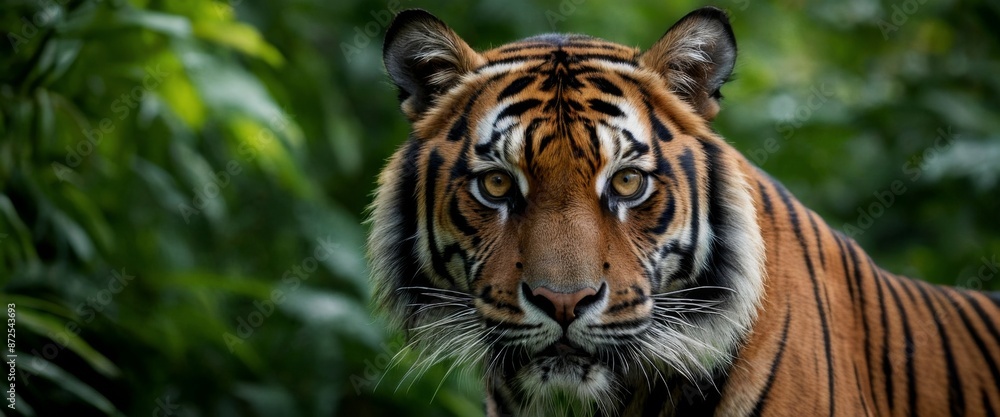 Fototapeta premium Tiger Photography wild Close-up portrait Sumatran intense amber