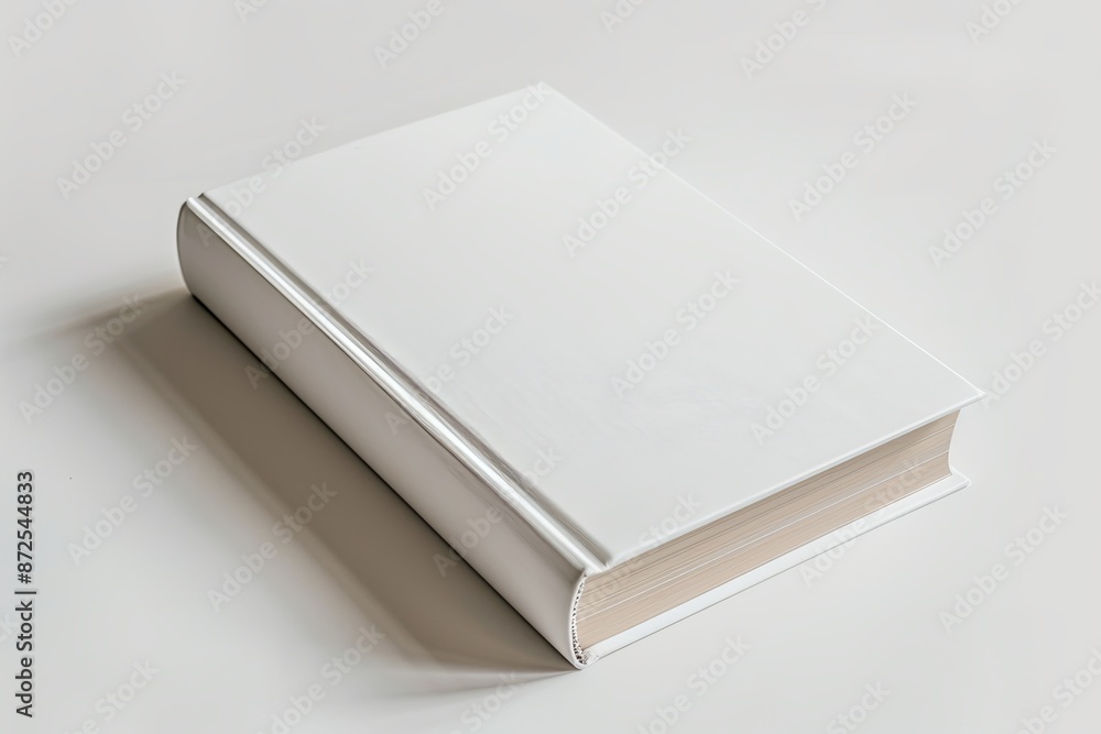 Fototapeta premium White book cover mockup on isolated white background created with generative AI