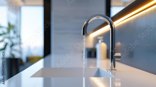 Elegant lowflow faucet with touchless operation photo