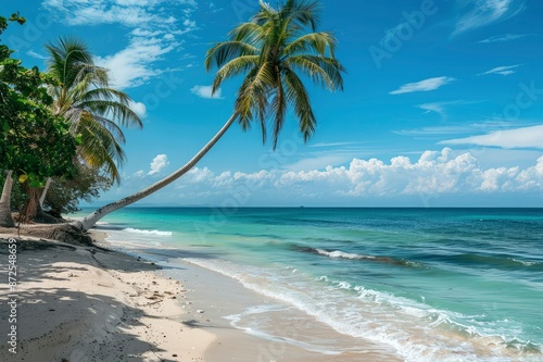 Wallpaper Mural Beautiful beach with palms and turquoise sea in Jamaica island. Torontodigital.ca