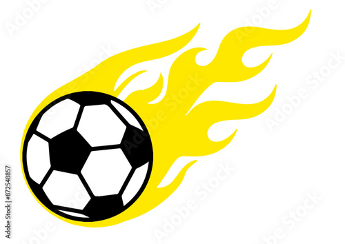 BALON DE FUTBOL CON FUEGO LOGOTIPO VECTORIZADO