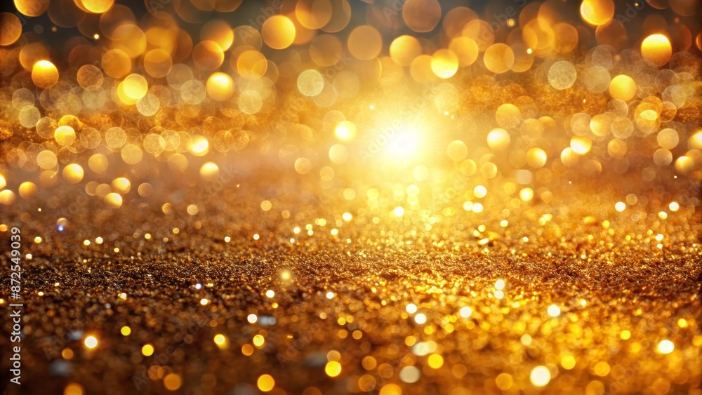 Golden Glitter Background with Bokeh Lights Golden Glitter Background with Bokeh Lights