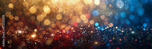 Abstract Bokeh Lights Background With Blue, Orange, and Yellow Colors