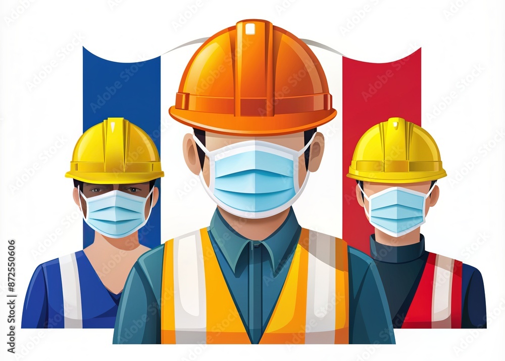 Vector Illustration for Safety and Health Day at Work in French Vector Illustration for Safety and Health Day at Work in French