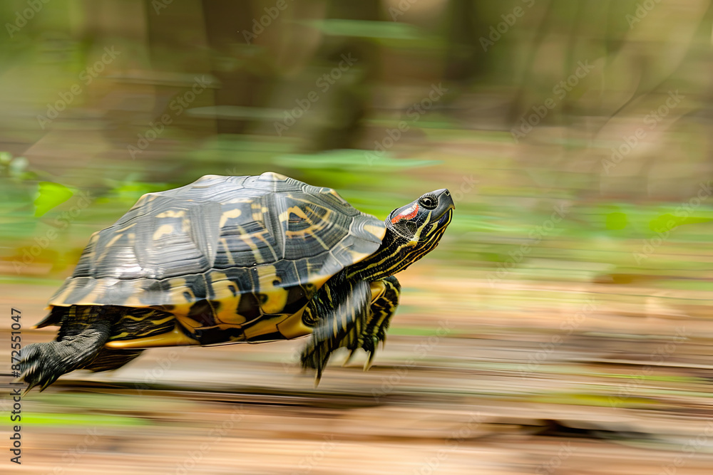 Obraz premium Turtle moving quickly