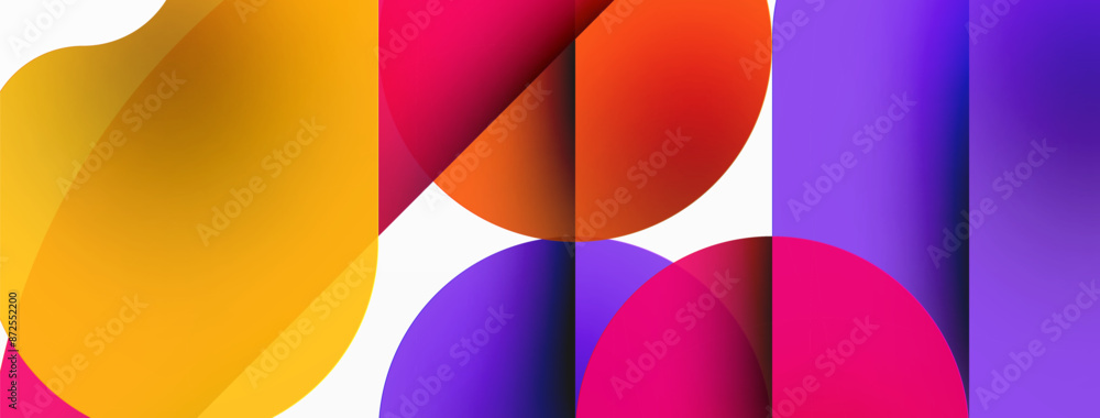 Minimal round shapes geometric abstract background. Circle design. Trendy techno business template for wallpaper, banner, background or landing Minimal round shapes geometric abstract background. Circle design. Trendy techno business template for wallpaper, banner, background or landing