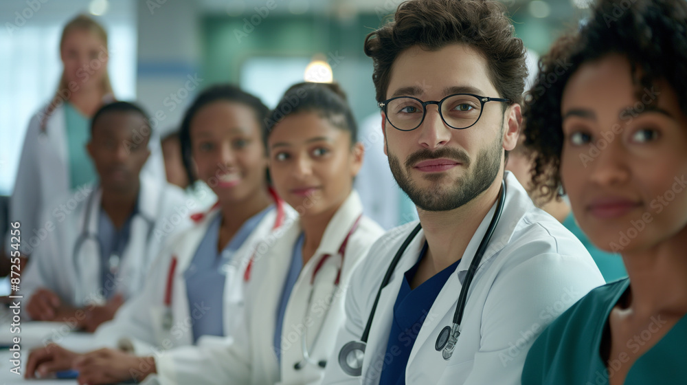 Fototapeta premium Doctors sitting at hospital table