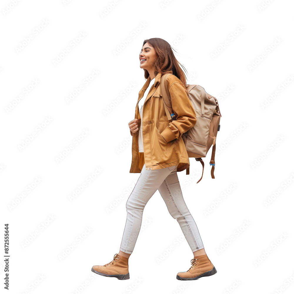 woman in a jacket isolated on a White Background woman in a jacket isolated on a White Background