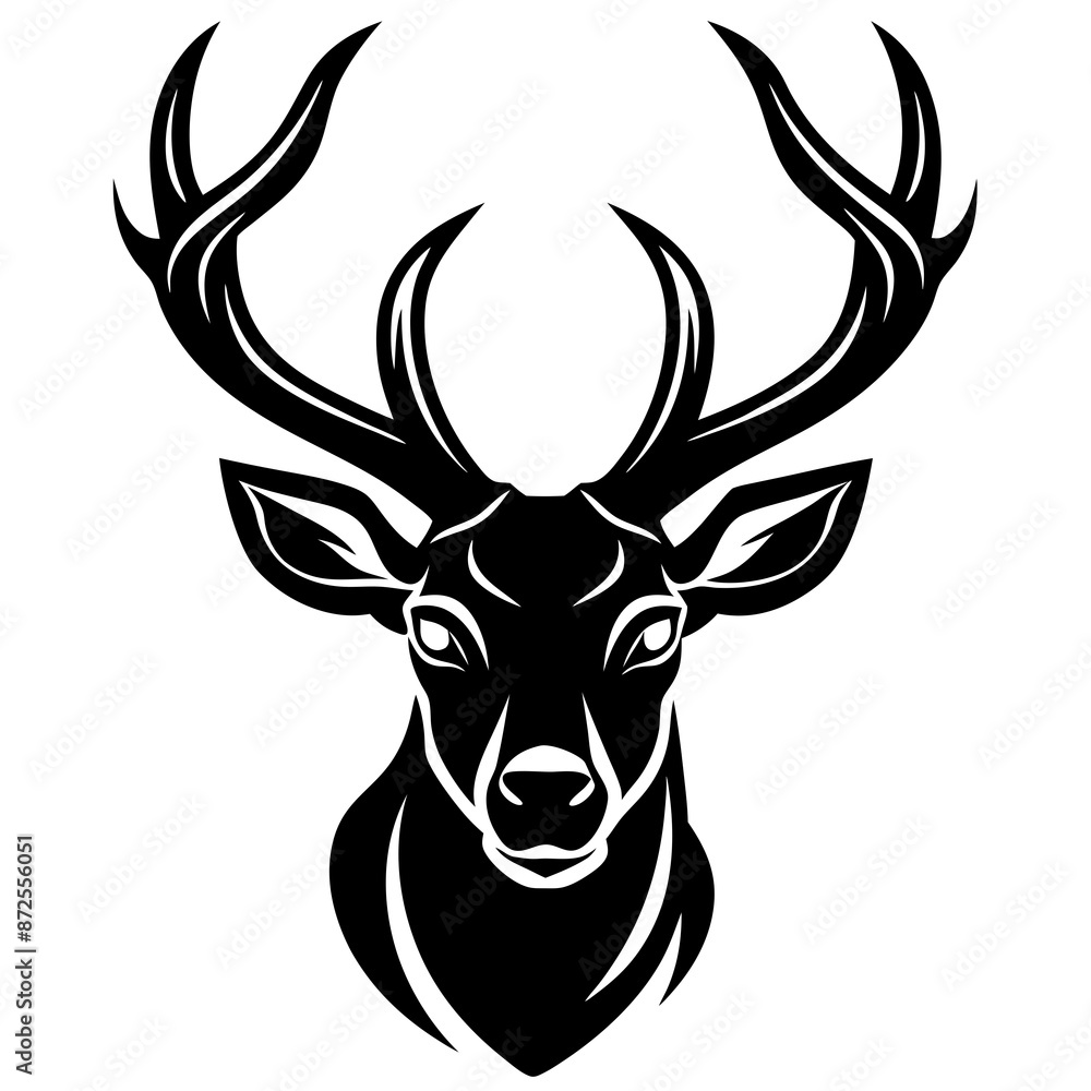 deer head icon silhouette vector deer head icon silhouette vector