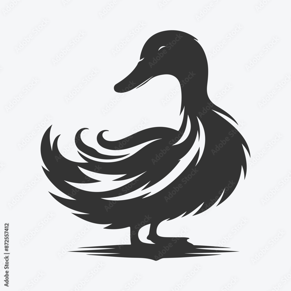 Obraz premium Captivating Duck Silhouette Art, A Stunning Collection of Serene Avian Shadows