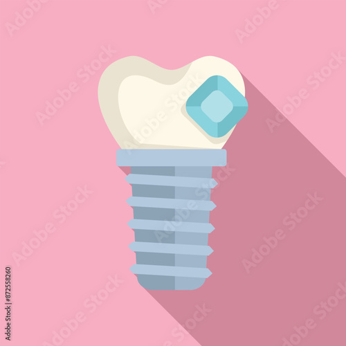 Dental implant restoring a tooth, featuring a stylish gem inlay, promoting oral health and cosmetic dentistry