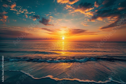 Beautiful sunrise over the sea