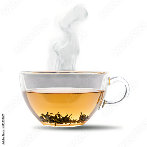 Cup of tea with different flavors isolated on transparent PNG background cutout.