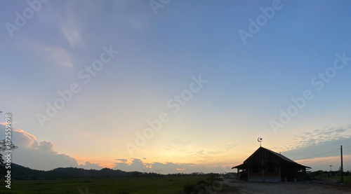 Small mosque at sunrise 