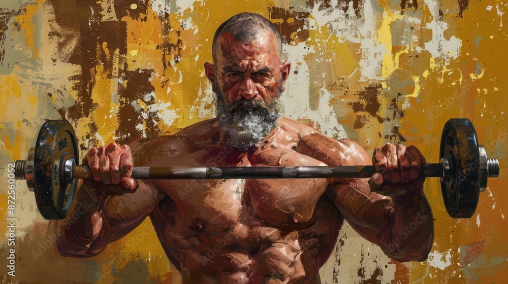 Powerful Senior Man Lifting Weights, Embracing Fitness and Strength Training Powerful Senior Man Lifting Weights, Embracing Fitness and Strength Training