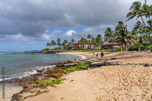 Poipu Beach Park, Koloa, Kauai South Shore，Hawaii. photo