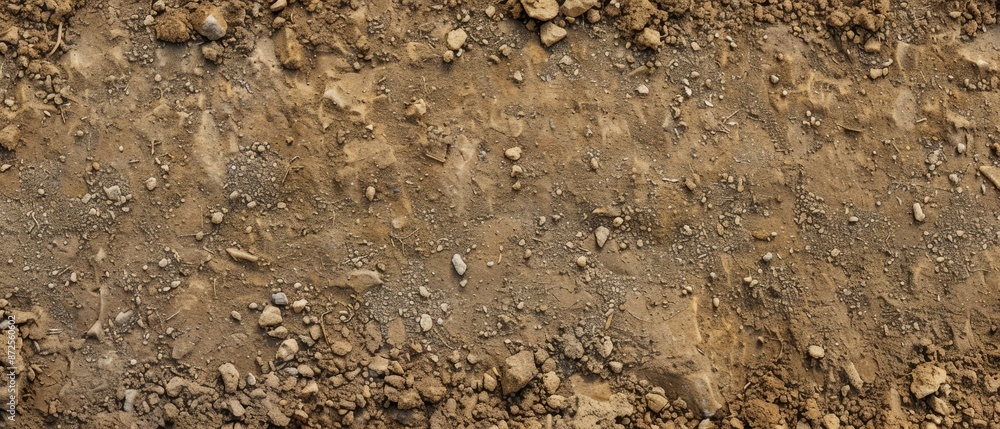 Panoramic close-up, high detail scan of light brown dirt material, Generative AI Panoramic close-up, high detail scan of light brown dirt material, Generative AI
