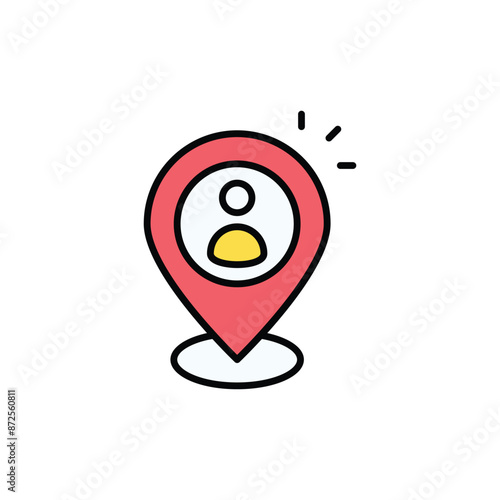 Location icon design with white background stock illustration