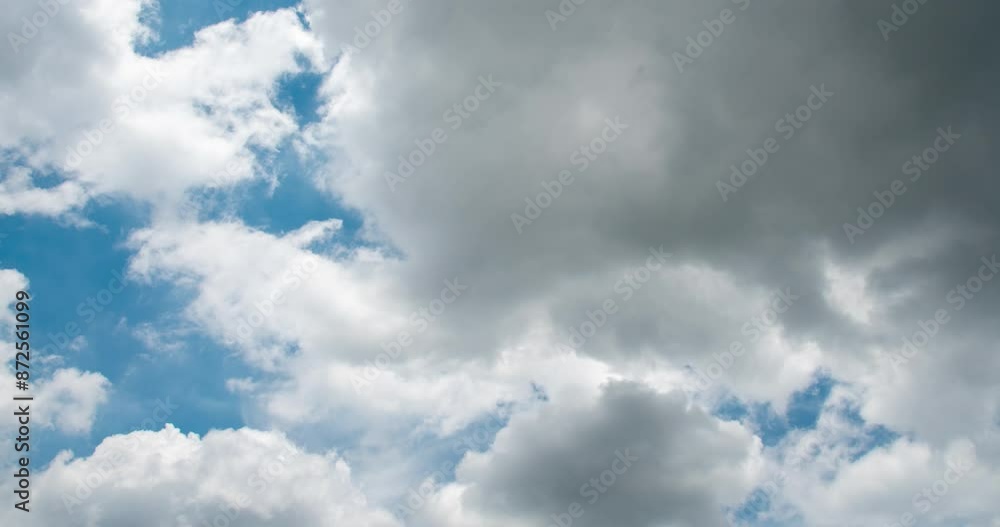 Timelapse Blue sky fluffy white clouds on summer season bright clear skyline with beautiful cloudscape. Timelapse Panorama blue sky clouds heaven on daylight with copy space. Cloudscape sunny day. Timelapse Blue sky fluffy white clouds on summer season bright clear skyline with beautiful cloudscape. Timelapse Panorama blue sky clouds heaven on daylight with copy space. Cloudscape sunny day.