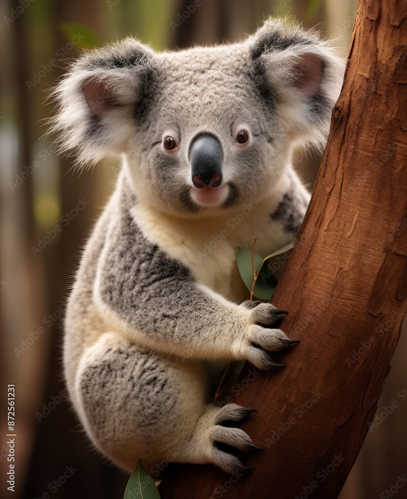 Fototapeta premium Cute Koala Hanging on a Tree