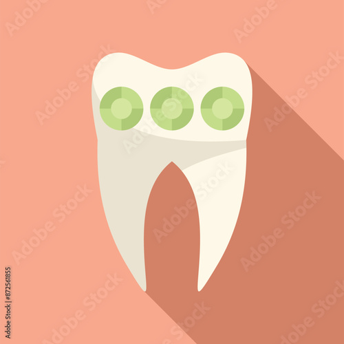 Icon depicting a tooth receiving fluoride treatment, highlighting the importance of dental care and oral hygiene for healthy teeth