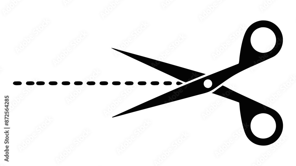 Scissors silhouette cutting dotted points line vector illustration Scissors silhouette cutting dotted points line vector illustration