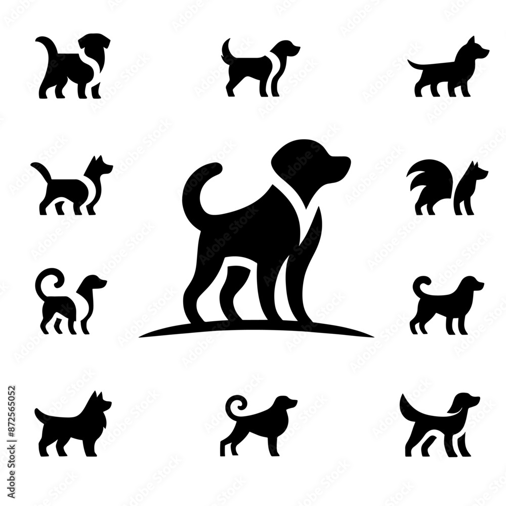 silhouette logo Pet Dog silhouette logo Pet Dog
