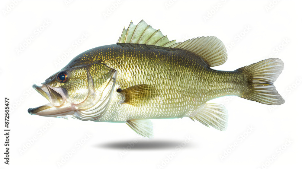 Fototapeta premium Largemouth Bass Fish Isolated on White Background