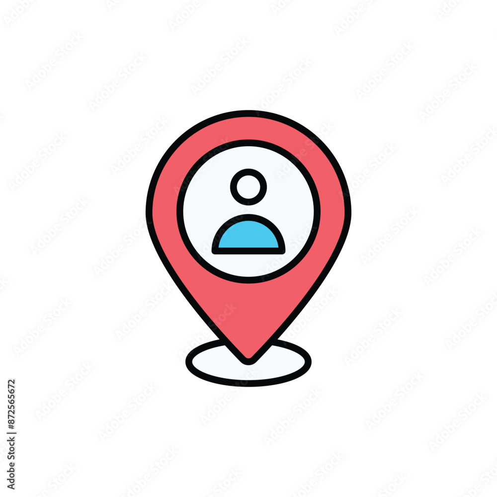 Place icon design with white background stock illustration