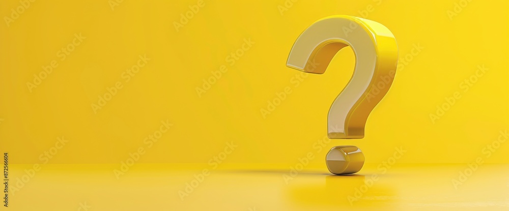 A 3D Rendering Illustration Of A Question Mark On A Yellow Background, Symbolizing Curiosity And Inquiry,High Resolution, Ultra HD A 3D Rendering Illustration Of A Question Mark On A Yellow Background, Symbolizing Curiosity And Inquiry,High Resolution, Ultra HD