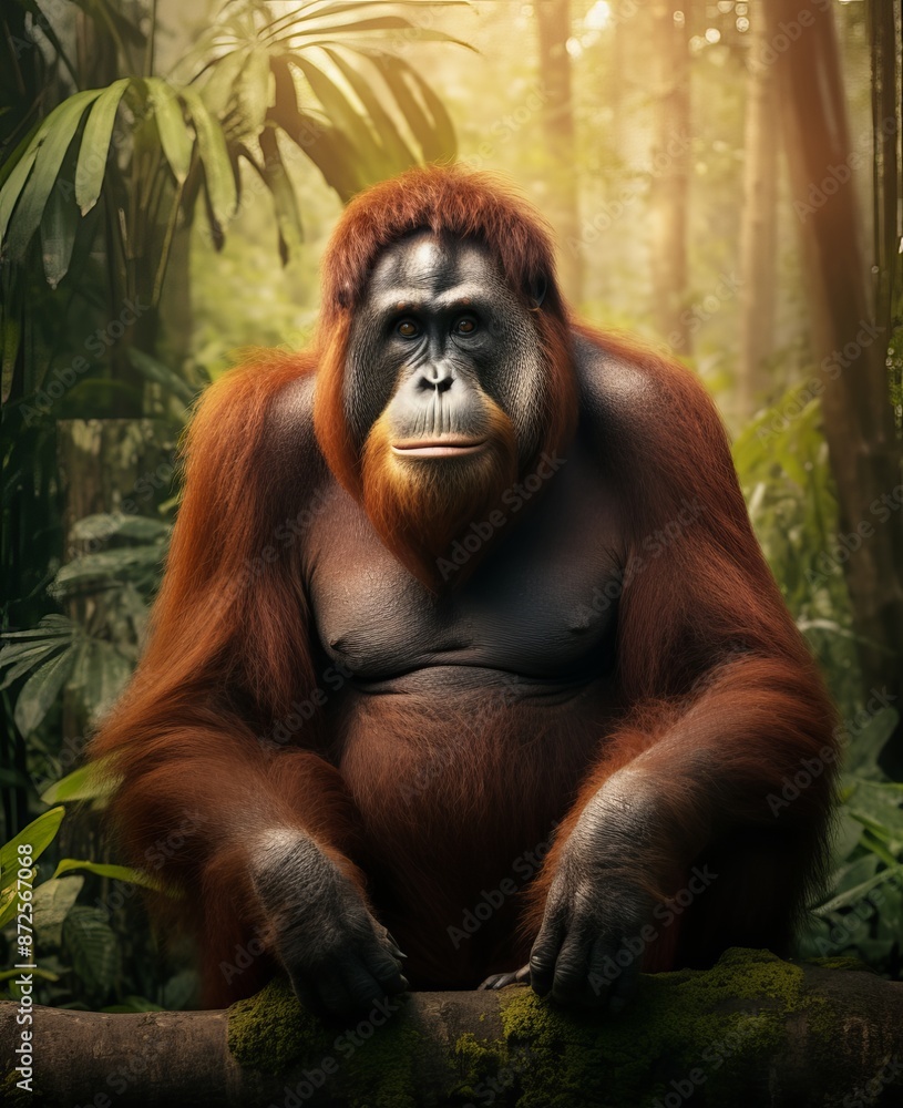 Fototapeta premium Majestic Orangutan in Natural Habitat