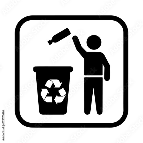 Recycle bin icon sign symbol illustration design.