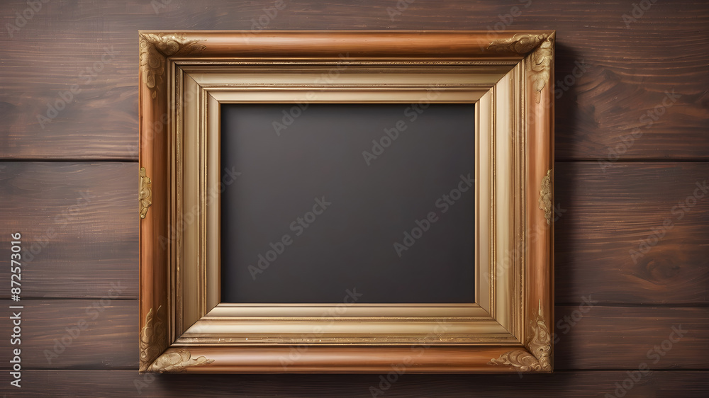 wooden picture frame, wooden background wooden picture frame, wooden background