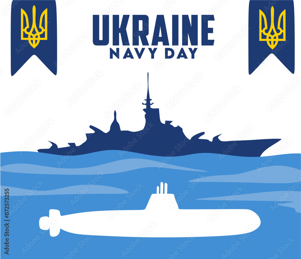 Naklejka premium Happy Ukrainian Navy Day to all Ukrainian soldiers
