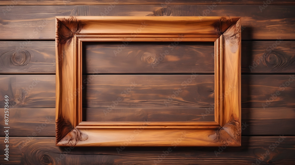 wooden picture frame, wooden background wooden picture frame, wooden background