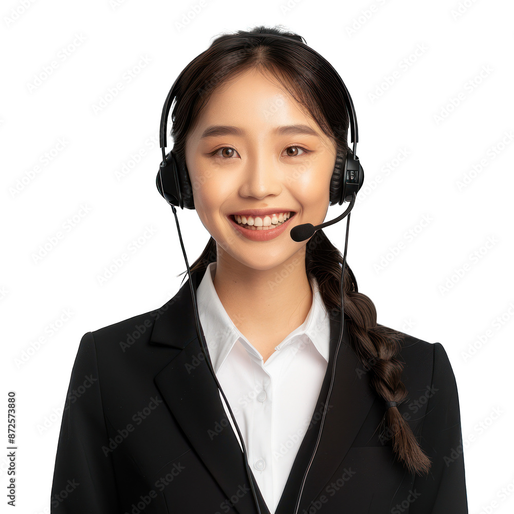 call center operator girl isolated on a White Background call center operator girl isolated on a White Background