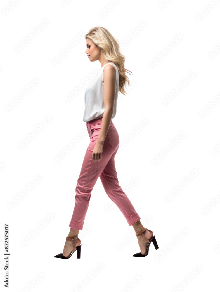 Fototapeta premium a woman walking in transparent background