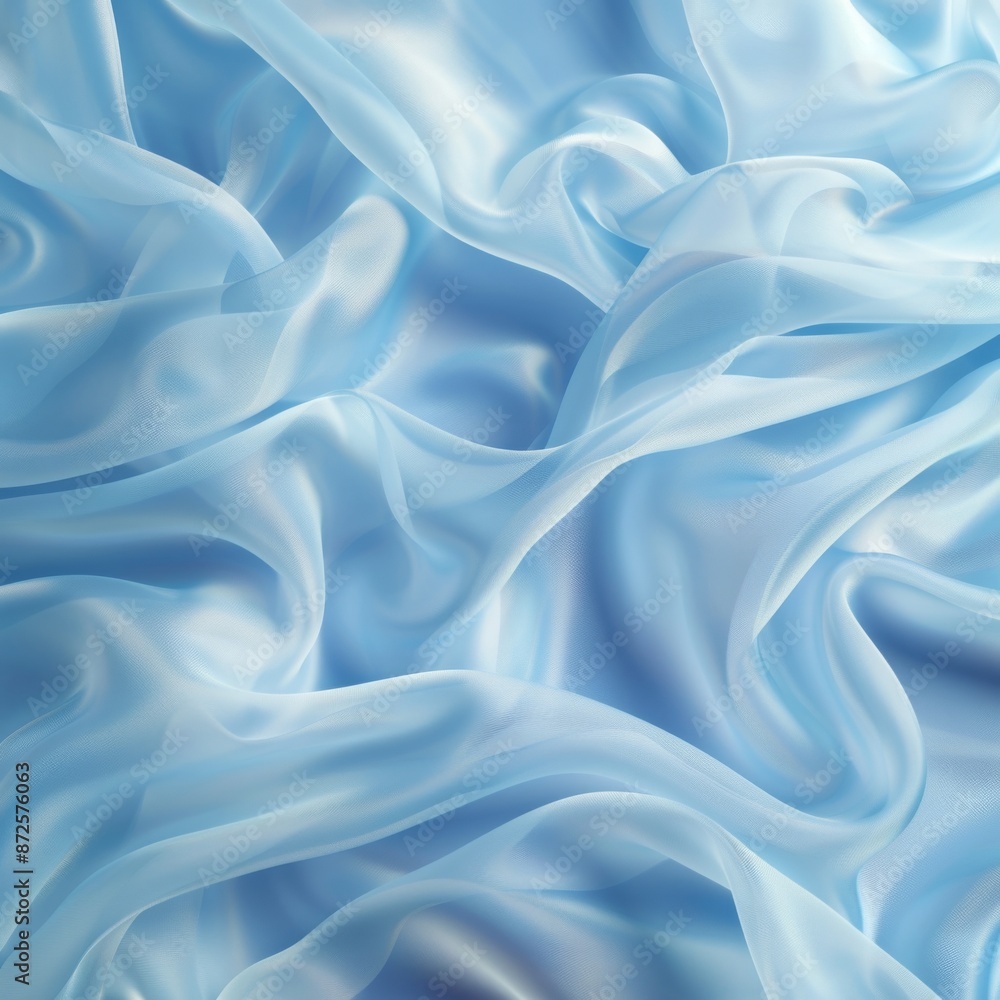 Fototapeta premium Light blue georgette fabric texture with a soft and flowy feel