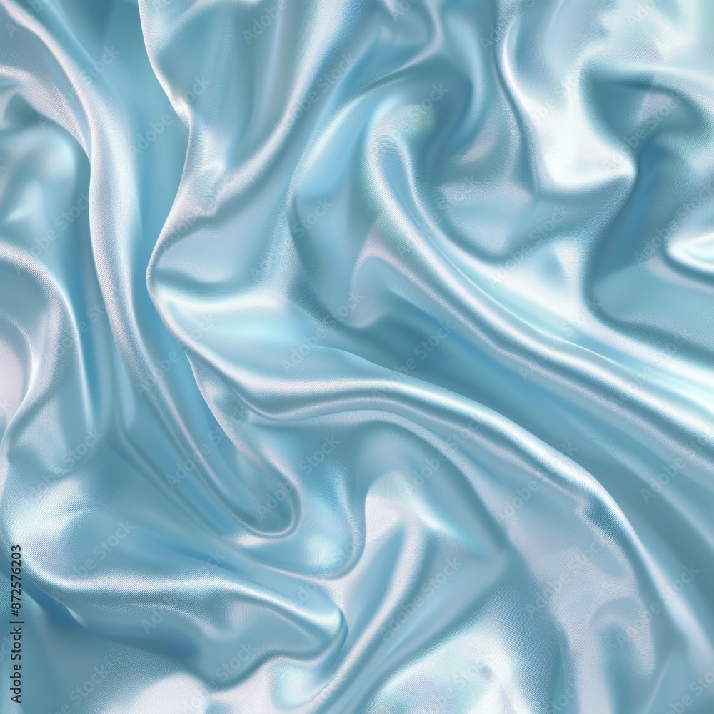 Light blue satin fabric texture with a smooth and shiny finish Light blue satin fabric texture with a smooth and shiny finish